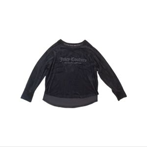 Juicy Couture‎ Women's Black Velour Long Sleeve Sleepwear Shirt Size Large